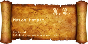 Matos Margit névjegykártya